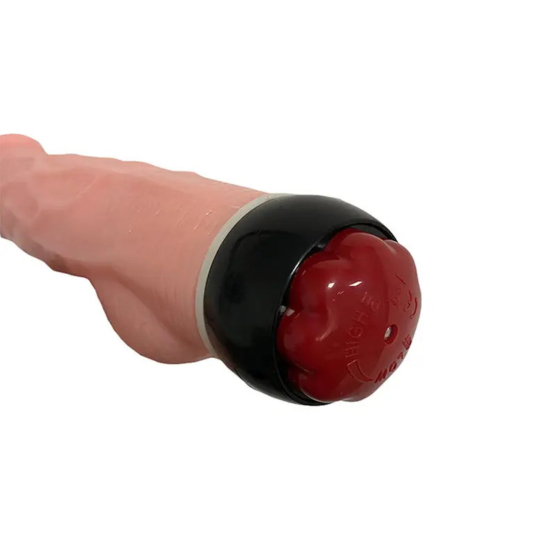 Yiwu Love 21.5 Cm. Realistik Doku Testisli Titreşimli Ten Rengi Vibratör görsel 9