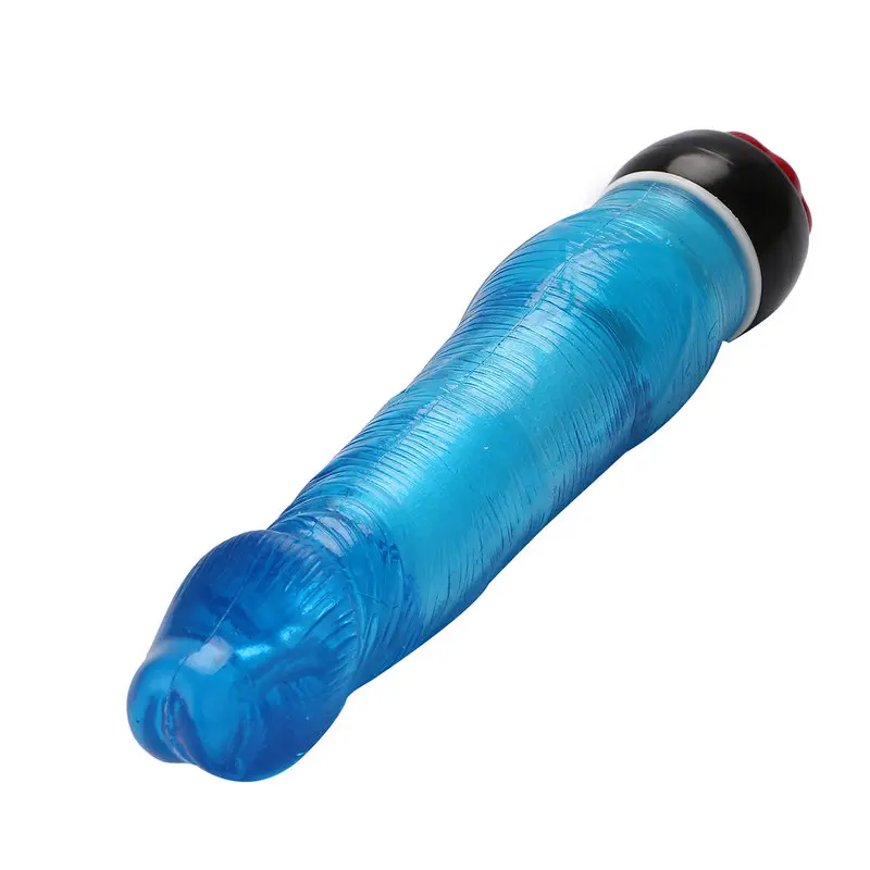 Yiwu Love 21 Cm. Ultra Lüx Doku Titreşimli Mavi Jel Vibratör görsel 3