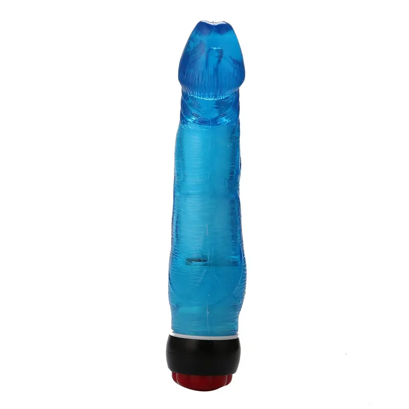 Yiwu Love 21 Cm. Ultra Lüx Doku Titreşimli Mavi Jel Vibratör görsel 5