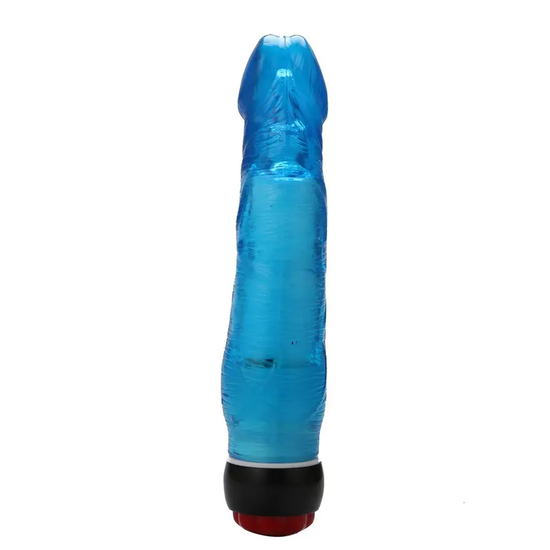 Yiwu Love 21 Cm. Ultra Lüx Doku Titreşimli Mavi Jel Vibratör görsel 6