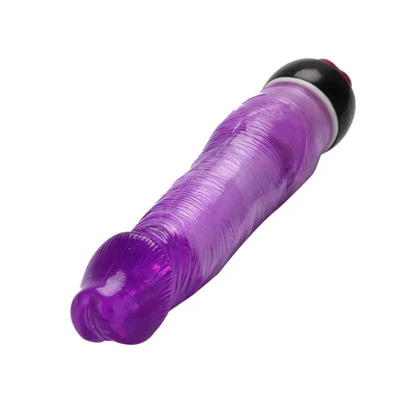 Yiwu Love 21 Cm. Ultra Lüx Doku Titreşimli Mor Jel Vibratör görsel 2