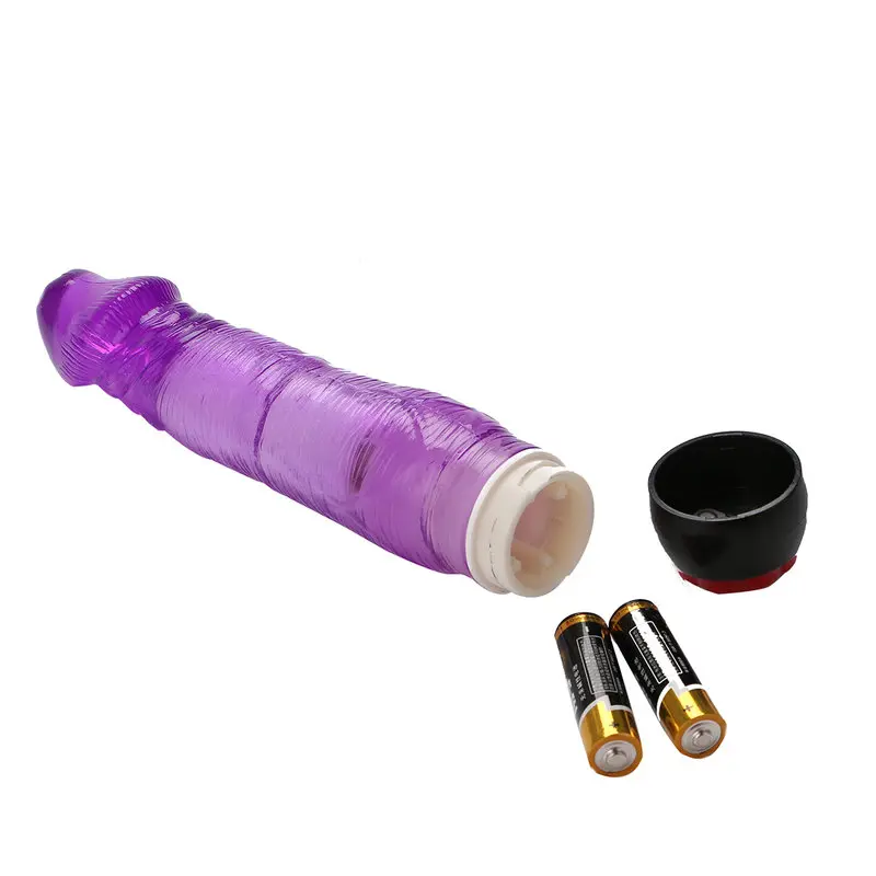 Yiwu Love 21 Cm. Ultra Lüx Doku Titreşimli Mor Jel Vibratör görsel 5