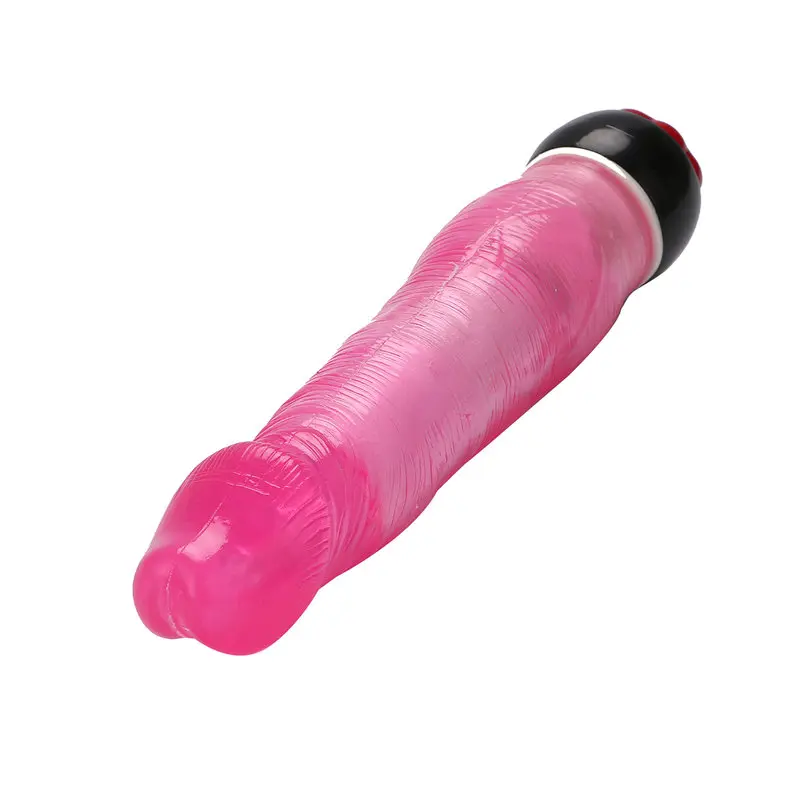 Yiwu Love 21 Cm. Ultra Lüx Doku Titreşimli Pembe Jel Vibratör görsel 2